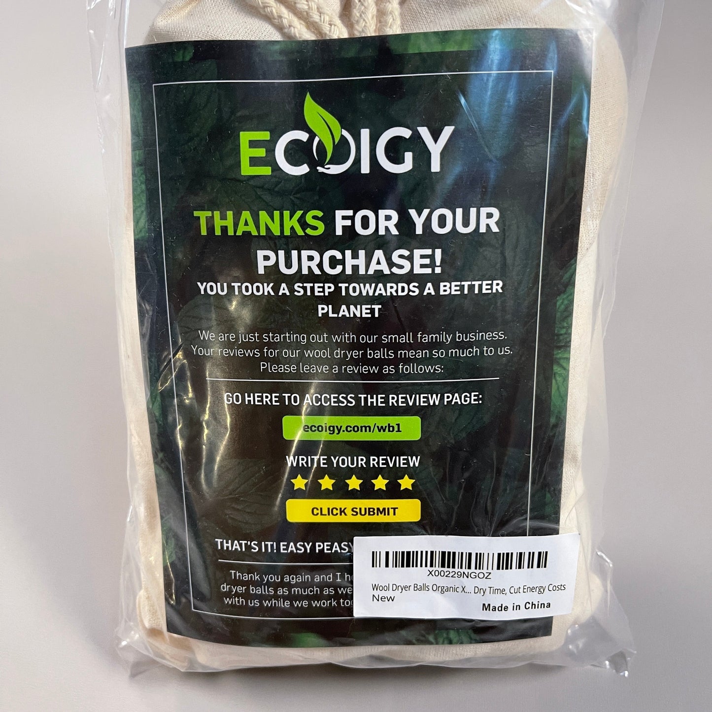 ECOIGY Handmade Wool Dryer Balls 100% New Zealand Wool Set of 6 White XL (New)