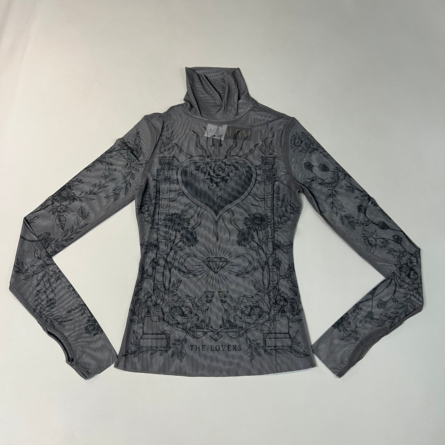 AFRM Zadie Turtleneck Pullover w/Thumb Holes Women's S Noir Tarot Card AET028103AU21 (New)