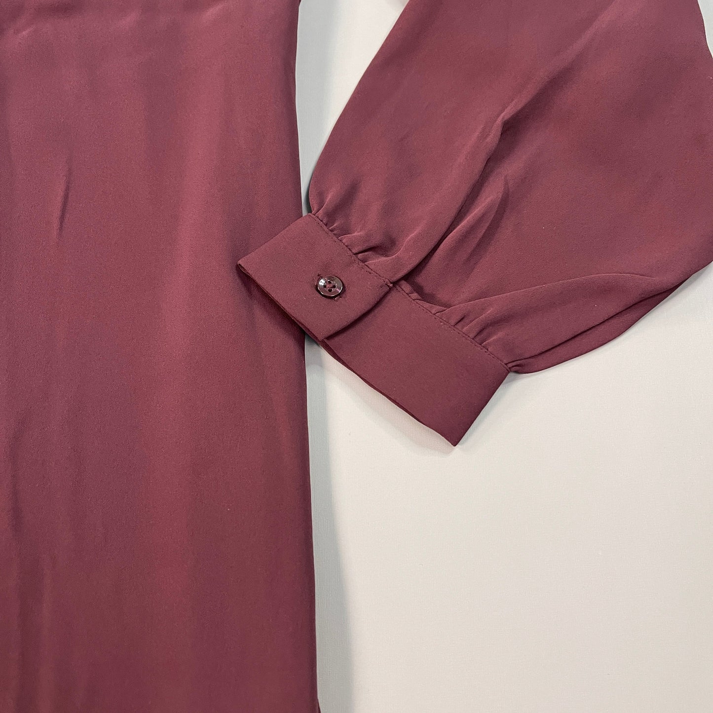 MARTHA STEWART Woven Front Button Blouse Top Tie Neck Women's Sz 1X Chianti (New)