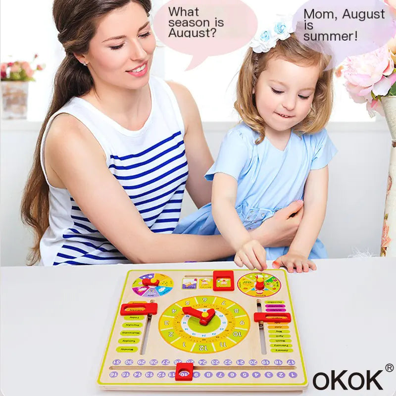 Style Loft Collection Multifunctional Learning Clock and Calendar Toy