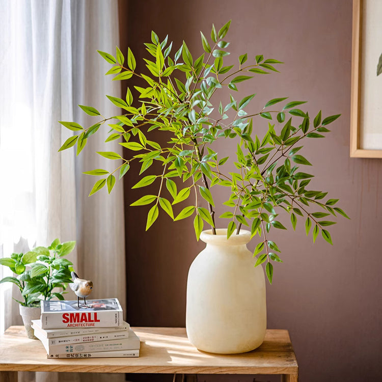 Green Nandina Leaf Stem | Home Decor | Kitchen + Metal