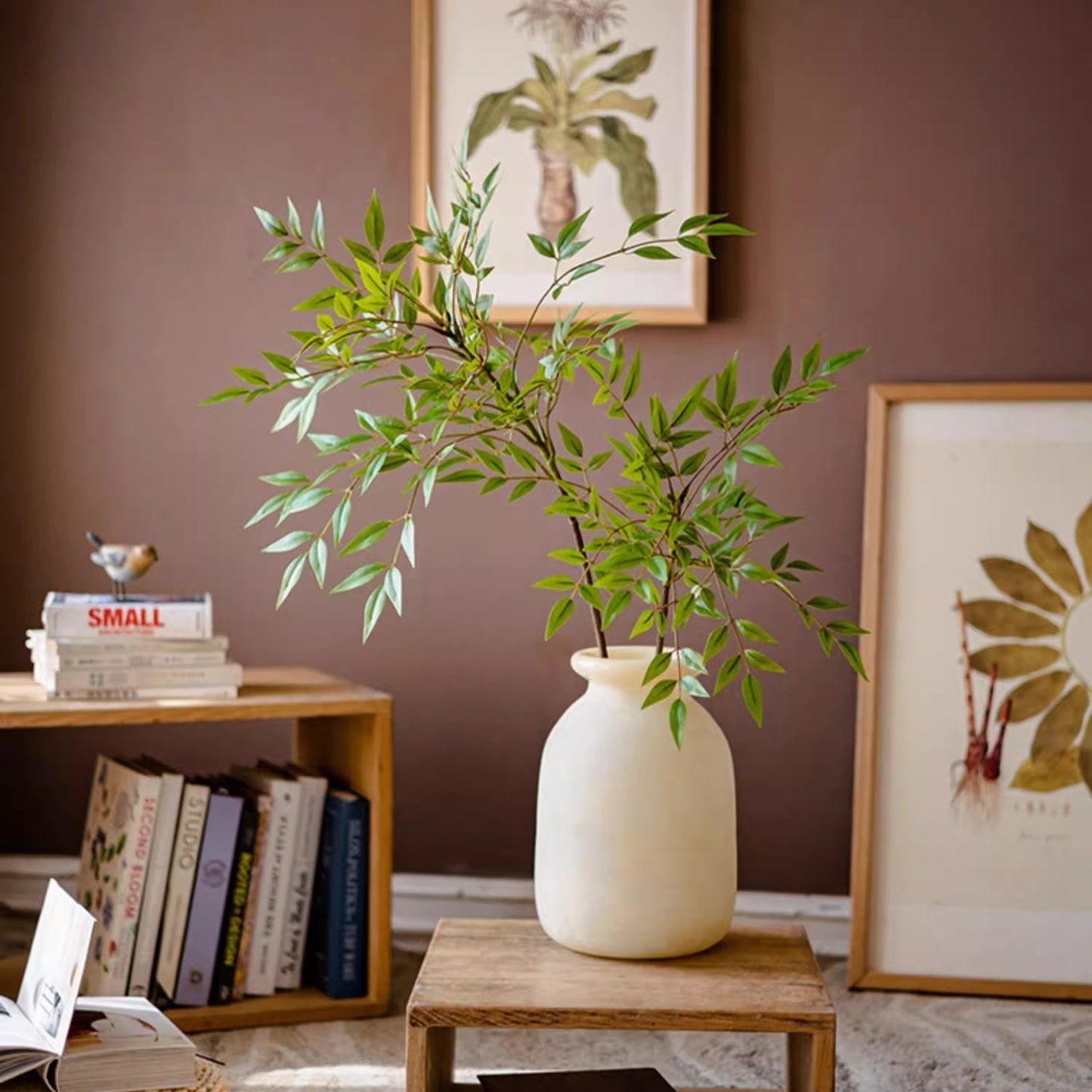 Green Nandina Leaf Stem | Home Decor | Kitchen + Metal