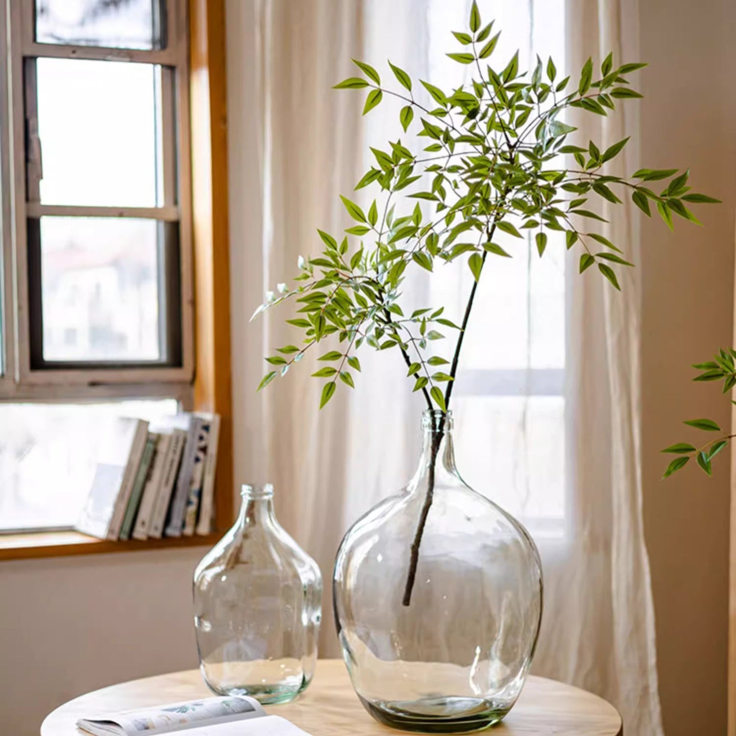 Green Nandina Leaf Stem | Home Decor | Kitchen + Metal