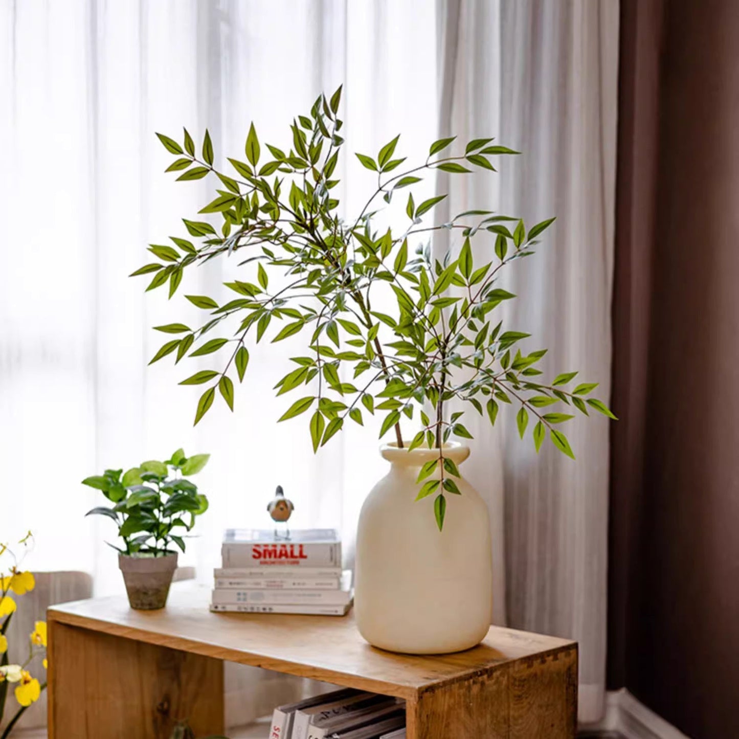 Green Nandina Leaf Stem | Home Decor | Kitchen + Metal
