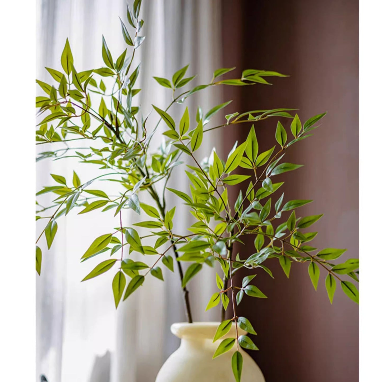 Green Nandina Leaf Stem | Home Decor | Kitchen + Metal