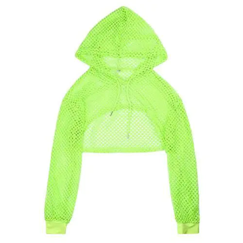 Style Loft Collection Push 2 Start Fishnet Crop Tank Top Hoodie