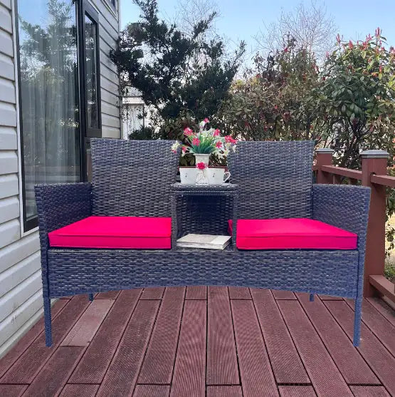 Style Loft Collection Rattan Garden Lounge Set with Glass Table