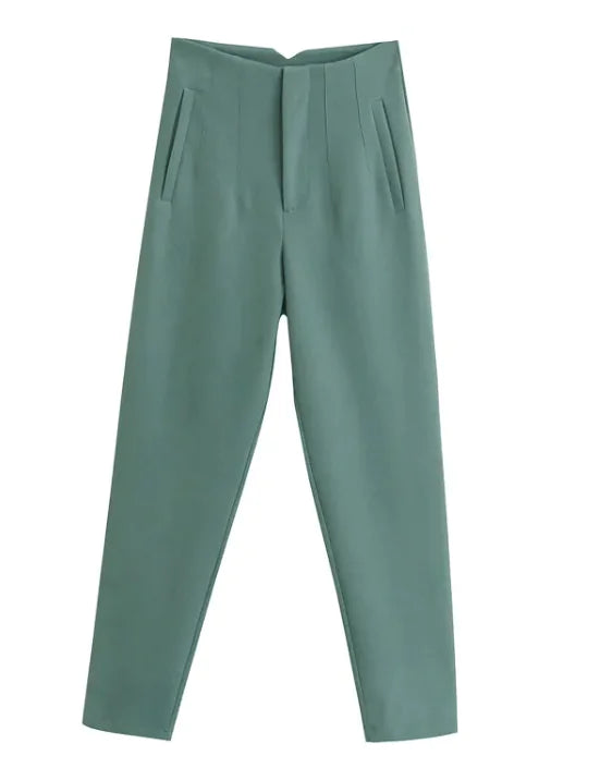 Elegant High Waist Pencil Trousers for Women