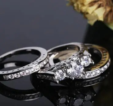 Style Loft Collection Triple Diamonesque Zirconite Ring Set
