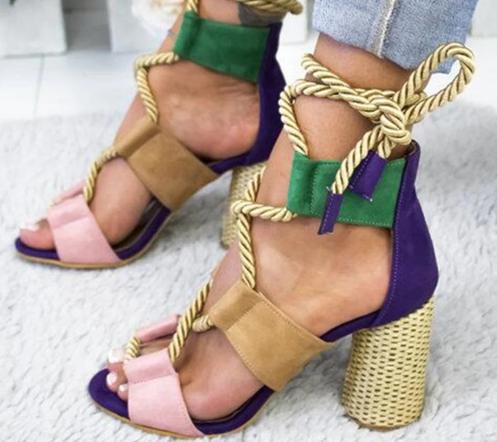 Style Loft Collection Backyard Barbecue Chunky Heel Sandals