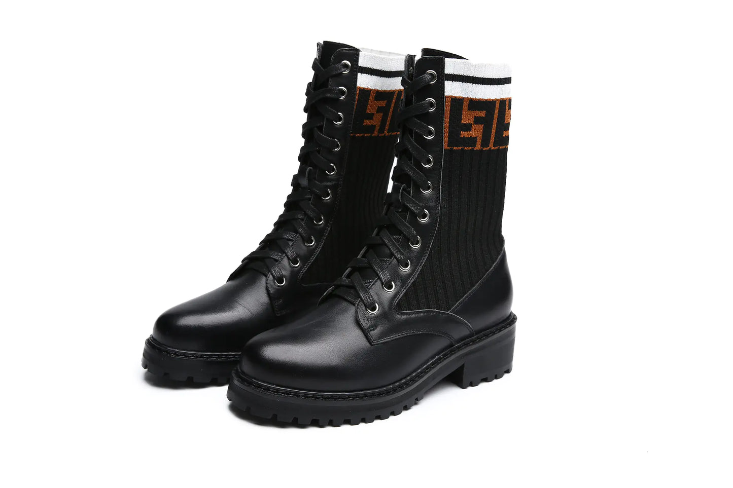 Style Loft Collection Knitted Leather Boots