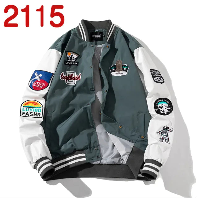 Style Loft Collection Uptown Embroidered Baseball Jacket