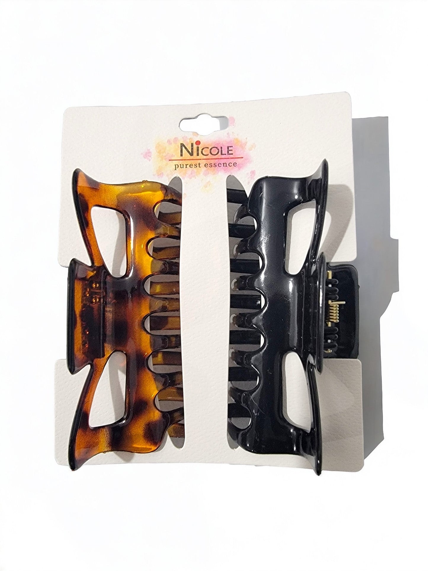 Nicole Pure Essence Fashion Hair Claws Black & Brown Mix