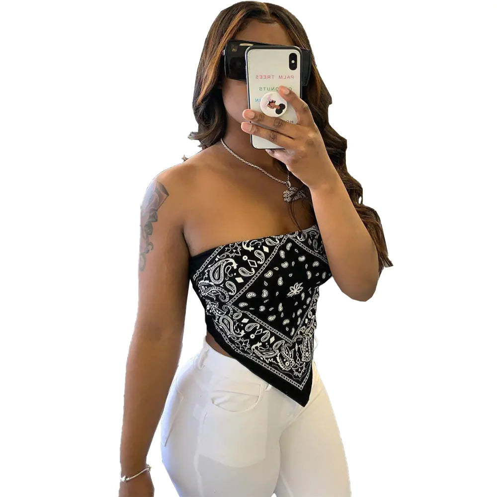 Style Loft Collection Shoulda Coulda Woulda Strapless Bandana Top