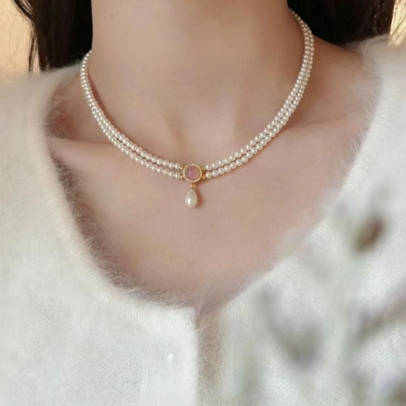 Aquamarine Pearl Necklace