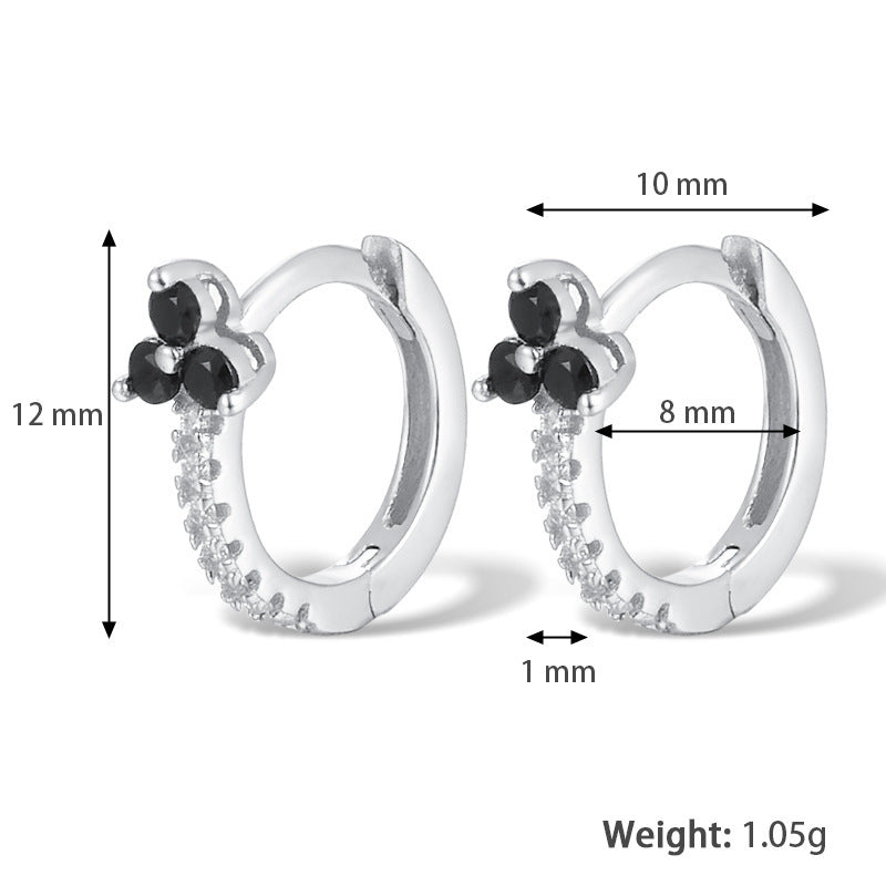 Fashion Color Zircon Earrings Design Sense