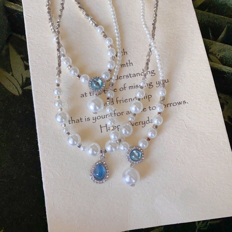 Aquamarine Pearl Necklace