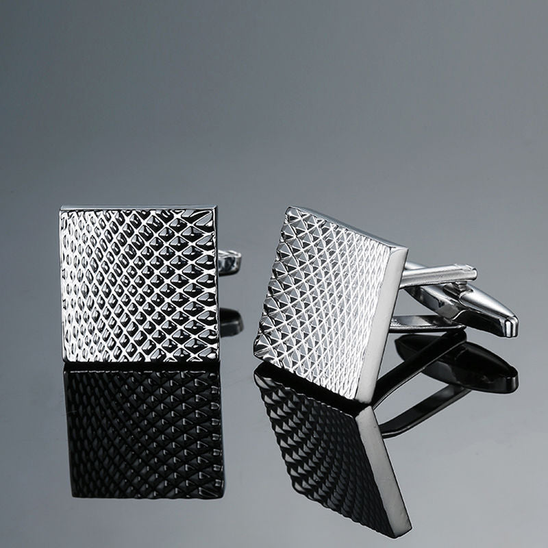 Black Gold Silver Laser Cufflinks