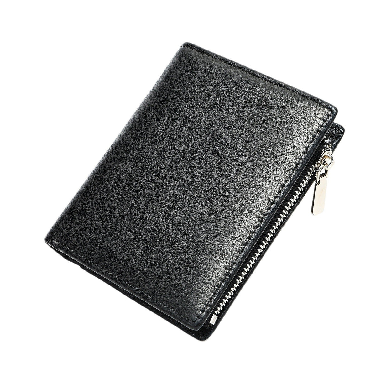 Handmade Cowhide Men's Zip Wallet Anti-theft
