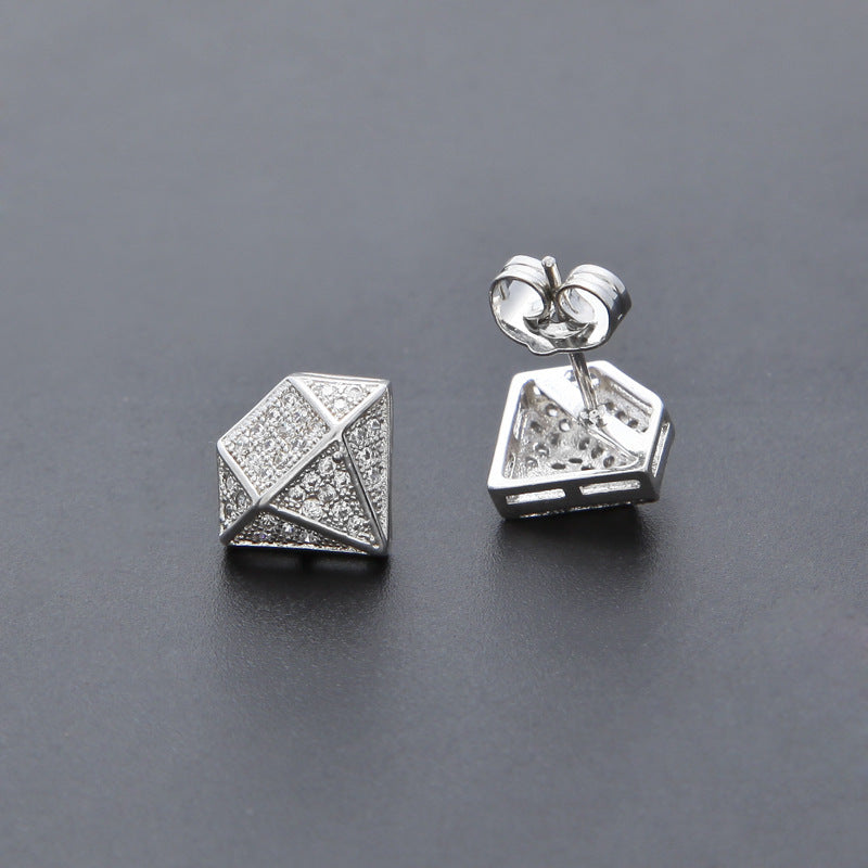 Hip Hop Zircon Stud Earrings