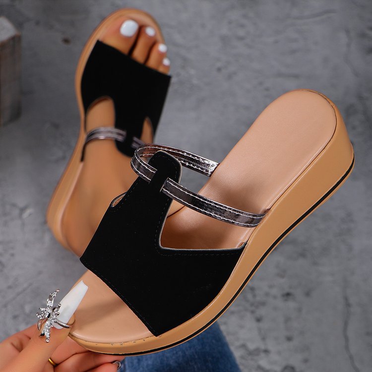 Plus Size Wedge Slippers Height Boost