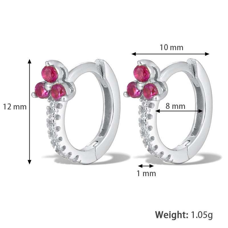 Fashion Color Zircon Earrings Design Sense