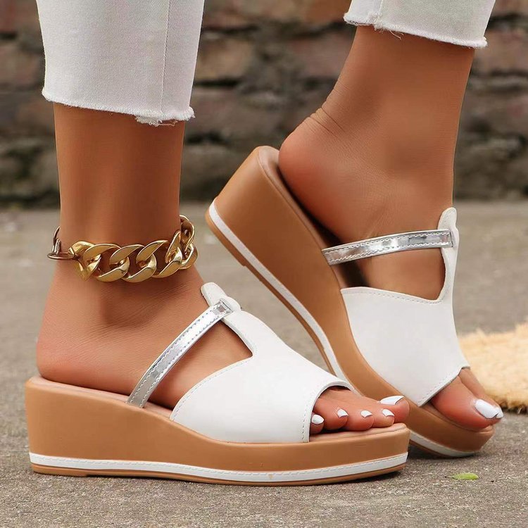 Plus Size Wedge Slippers Height Boost