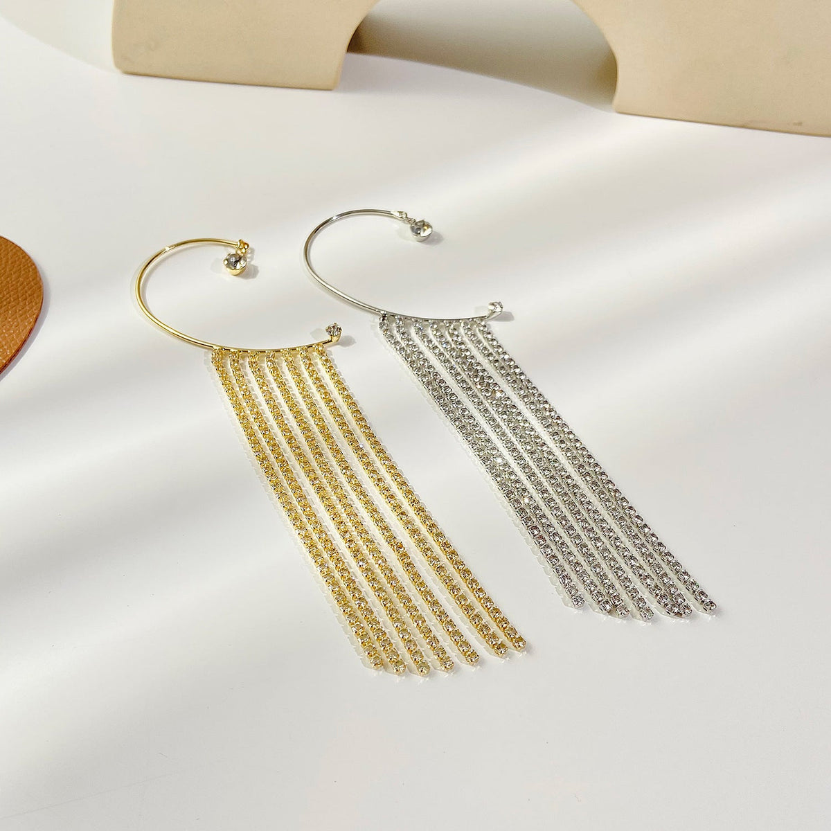 Rhinestone Tassel Earrings
