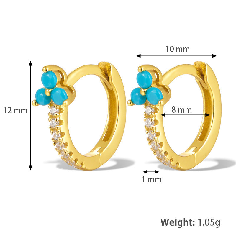 Fashion Color Zircon Earrings Design Sense
