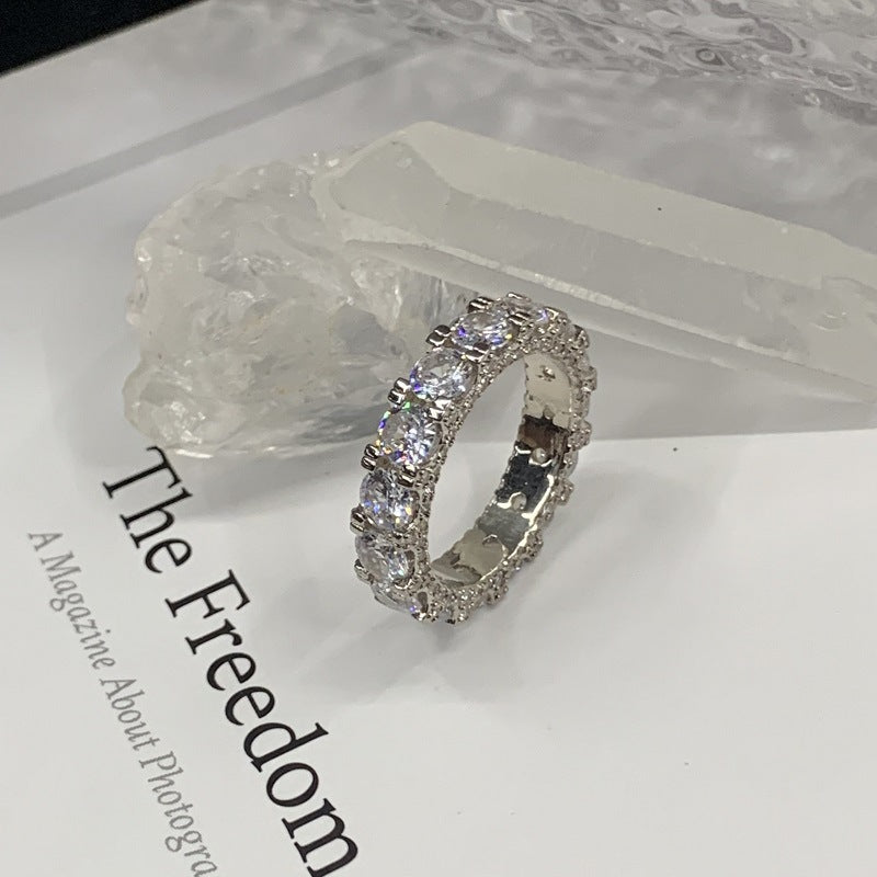 White Gold Full Diamond Women's Ring