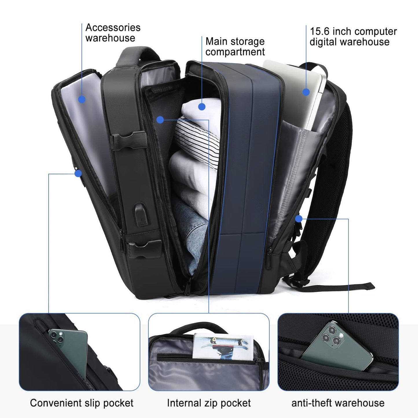 Style Loft Collection CyberStyle Maison Wamucii Backpack with USB Charger