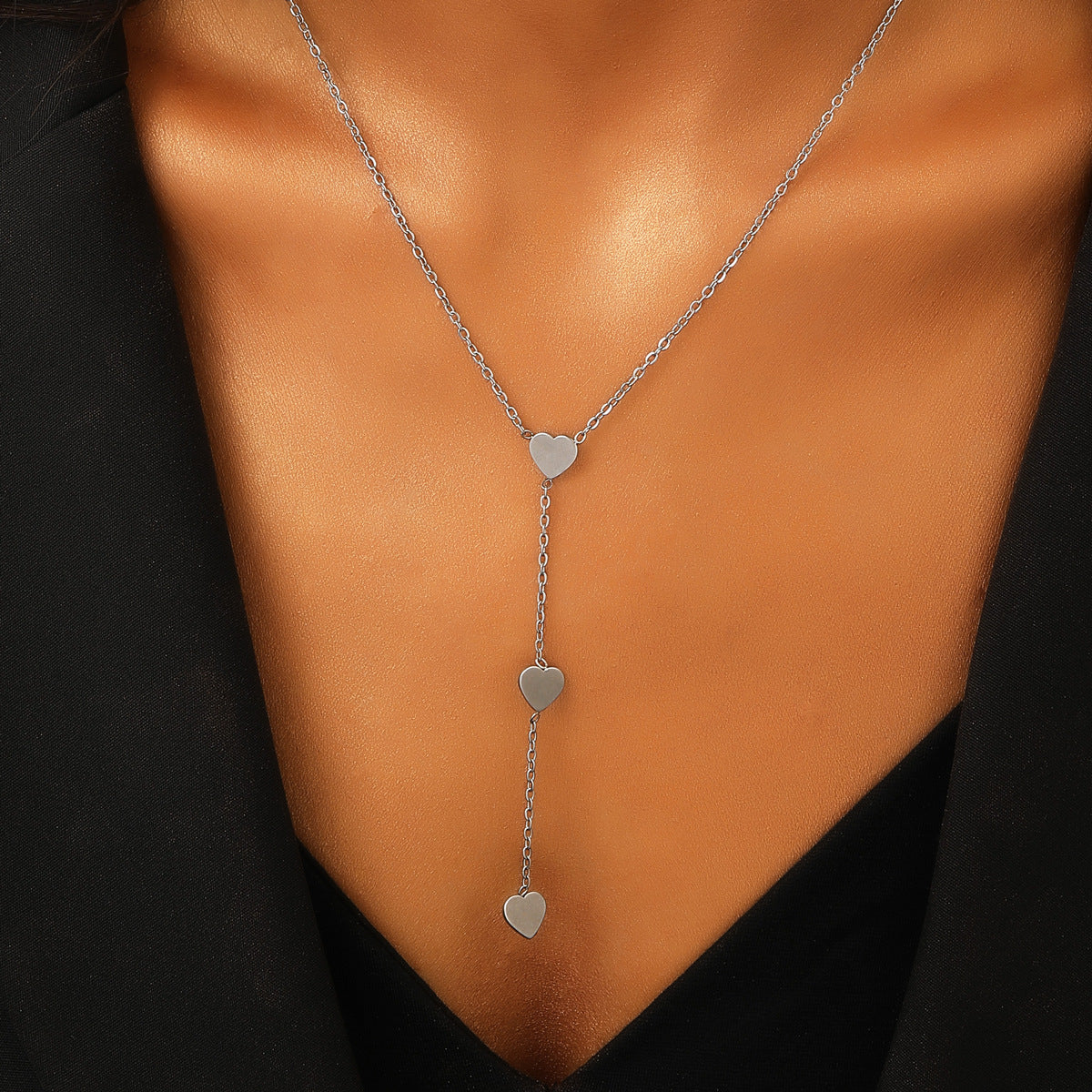 Titanium Steel Stainless Steel Necklace Female Cross Heart