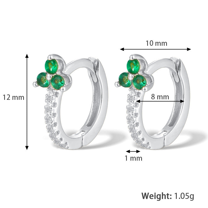 Fashion Color Zircon Earrings Design Sense