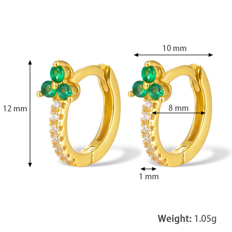 Fashion Color Zircon Earrings Design Sense