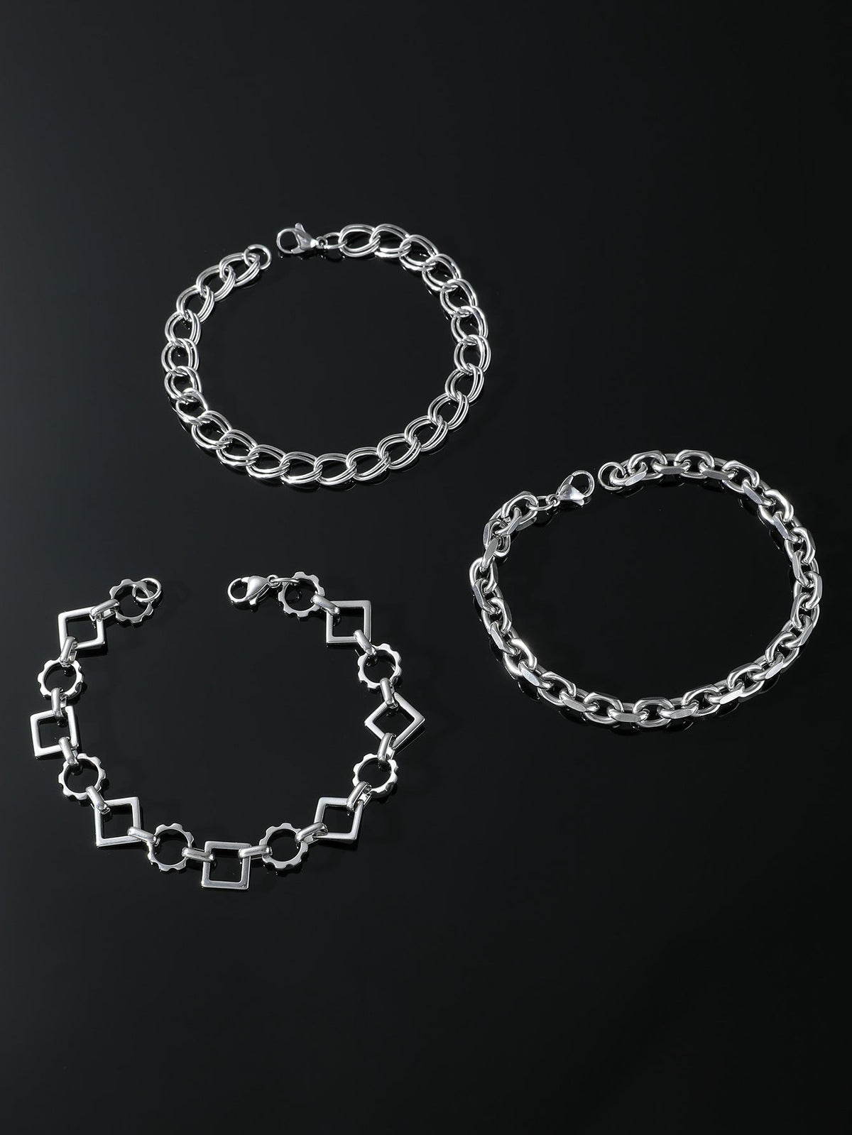 Stainless Steel Sunflower Bracelet Set
