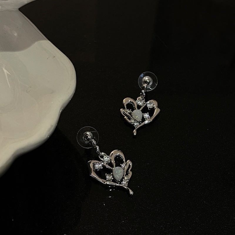 Lava Love Heart Stud Earrings