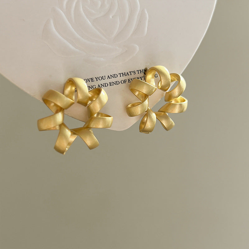 Twist Flower Hollow Stars Stud Earrings