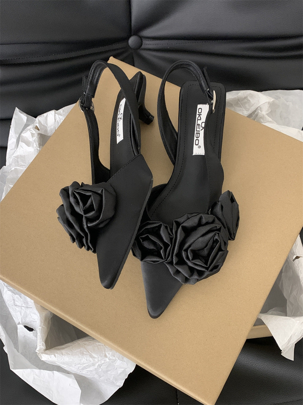 French Flower Closed Toe Sandals