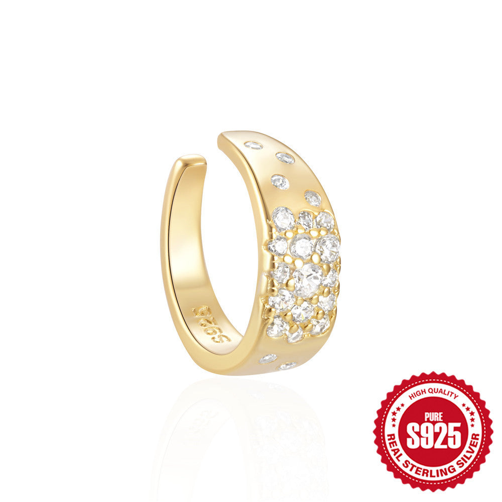 S925 Three-Row Stone Single Earring