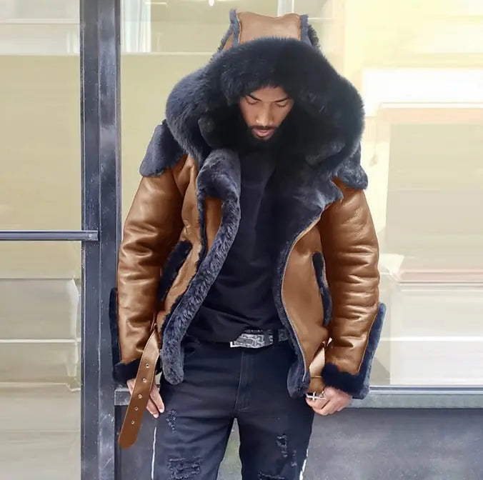 Style Loft Collection LoftStyleElite Sam Brown & Co. Lhasa Vegan Shearling Hooded Jacket