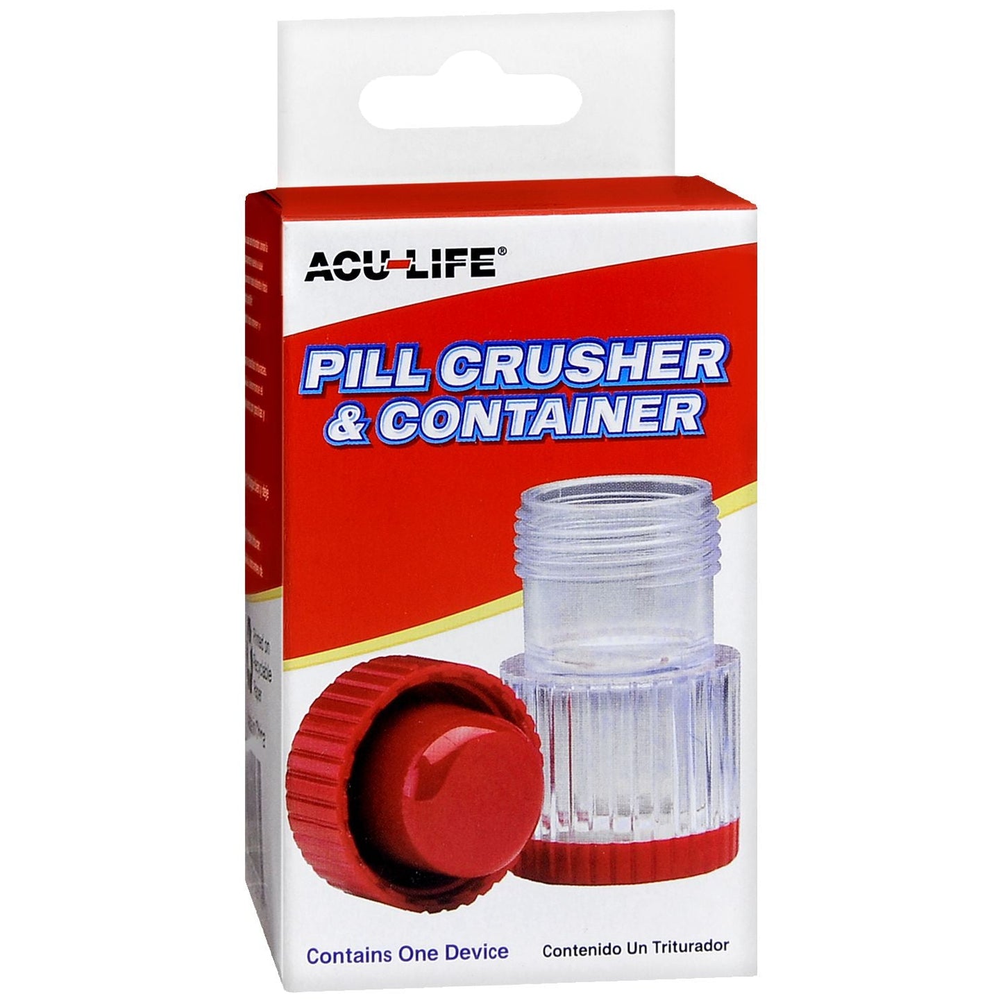 Acu-Life Pill Crusher with Tablet Container, Heavy-Duty Ergonomic Design