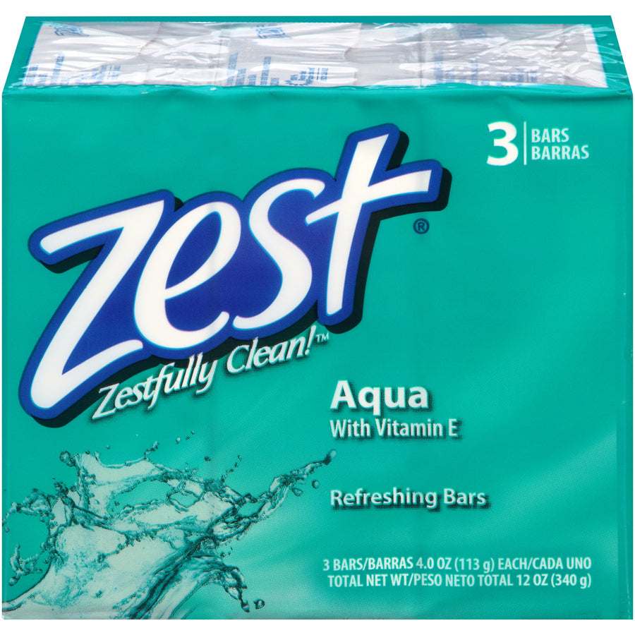Zest® Refreshing Aqua Cleansing Bar, 4 oz x 3-Pack