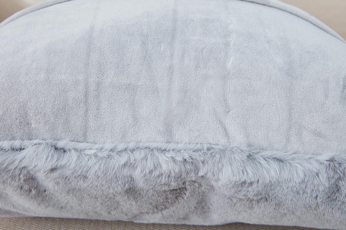 Agnes Luxury Gray Chinchilla Faux Fur Pillow | Home Decor | Kitchen + Metal