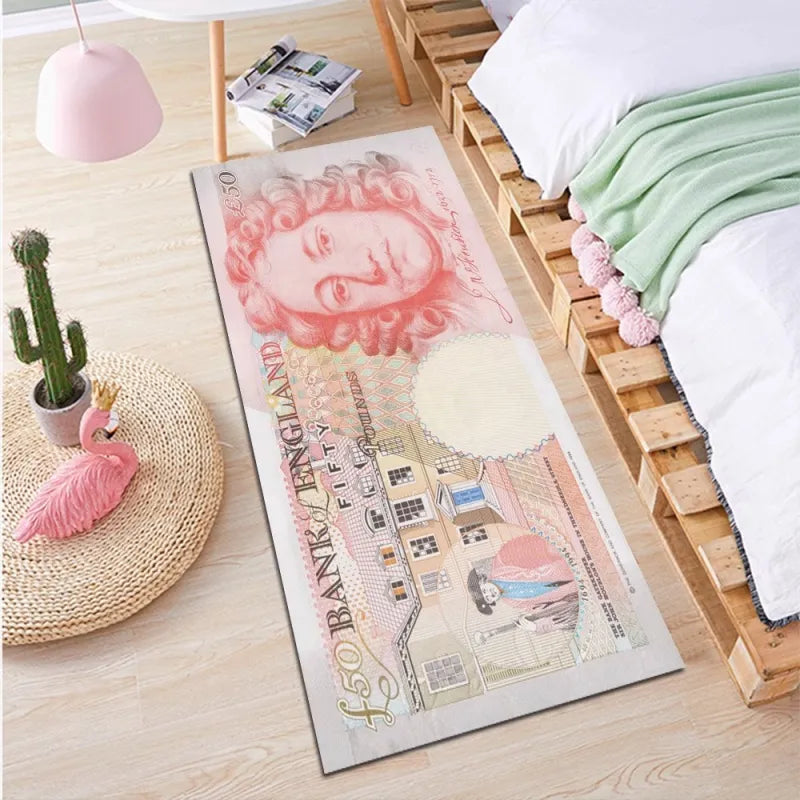 Dollar Pattern Stain-Resistant Foot Mat