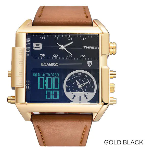 Style Loft Collection TempoLusso Triple Zone LED Leather Watch