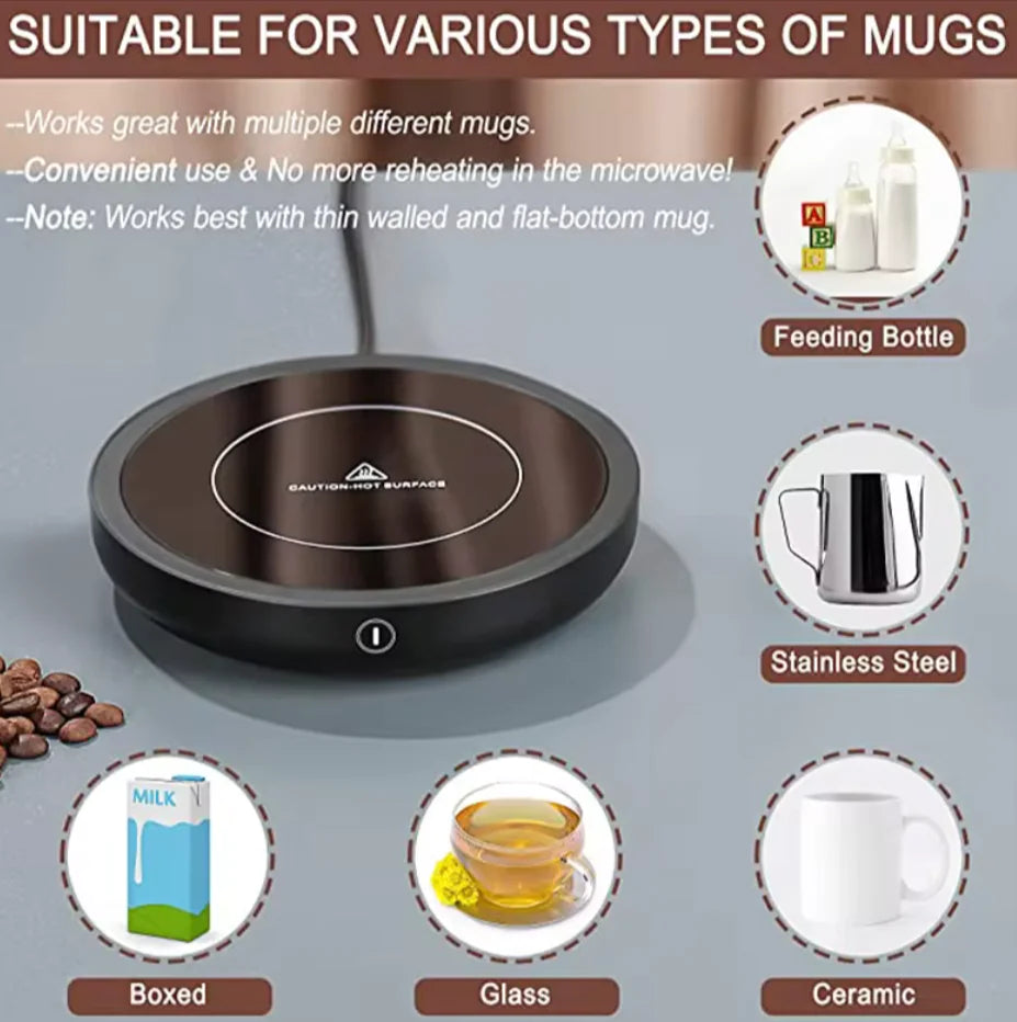 Versatile 110V/220V Electric Coffee Mug Warmer - Keep Your Drinks Hot with Our Stylish Heating Pad Coaster! Perfect for Tea, Milk, and More!