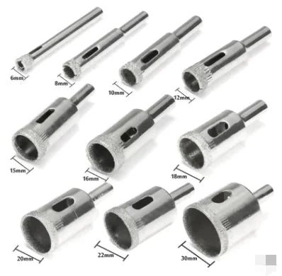 Style Loft Collection ToolStyle 6-50mm Diamond Glass and Marble Hole Saw Drill Bit Set
