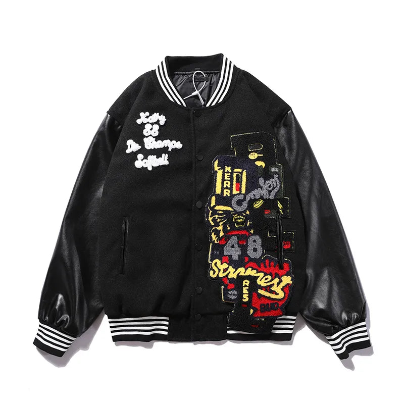 Style Loft Collection Tappahannock Embroidered Woolen Leather Baseball Jacket