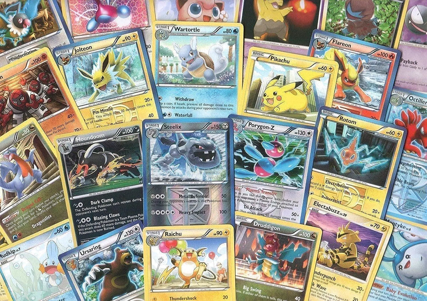 Style Loft Collection 100 Assorted Pokemon Trading Cards with 7 Bonus Free Holo Foils