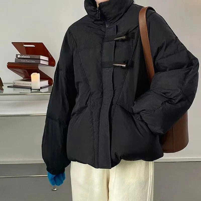 Women's Jacket New Korean Version Stand Collar Short Cotton-padded Jacket Thickening Warm Parkas Winter Vintage Coat